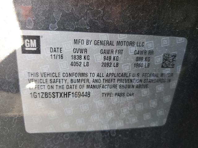 Photo 10 from auction – 2017 CHEVROLET MALIBU LS with VIN 1G1ZB5STXHF169448