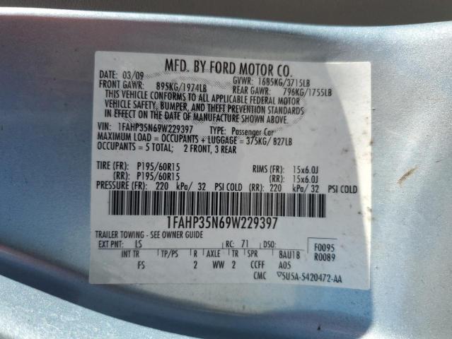 Photo 10 from auction – 2009 FORD FOCUS SE with VIN 1FAHP35N69W229397