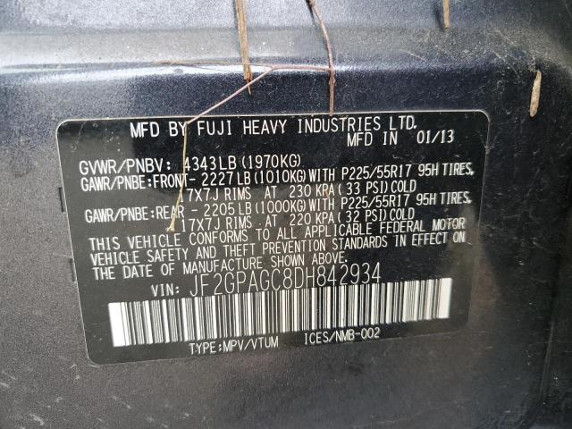 Photo 10 from auction – 2013 SUBARU XV CROSSTR with VIN JF2GPAGC8DH842934