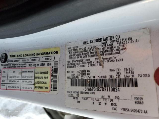 Photo 10 from auction – 2013 FORD FUSION SE with VIN 3FA6P0HR7DR110824