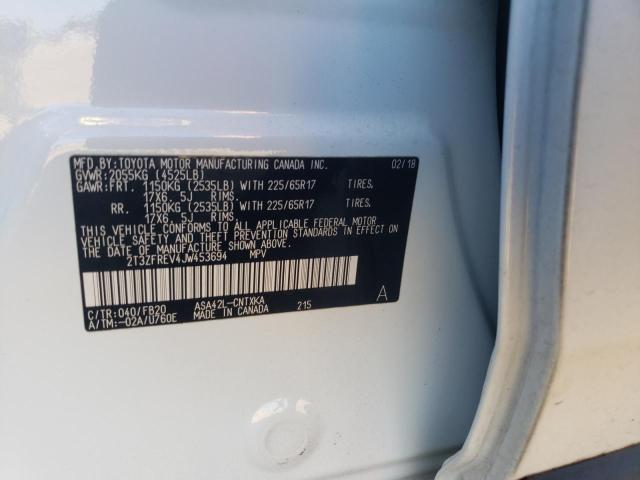 Photo 10 from auction – 2018 TOYOTA RAV4 LE with VIN 2T3ZFREV4JW453694