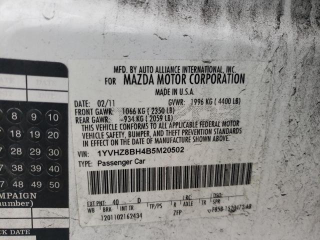 Photo 10 from auction – 2011 MAZDA 6 I with VIN 1YVHZ8BH4B5M20502