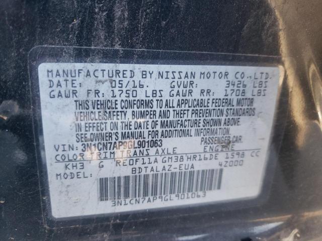 Photo 10 from auction – 2016 NISSAN VERSA S with VIN 3N1CN7AP9GL901063