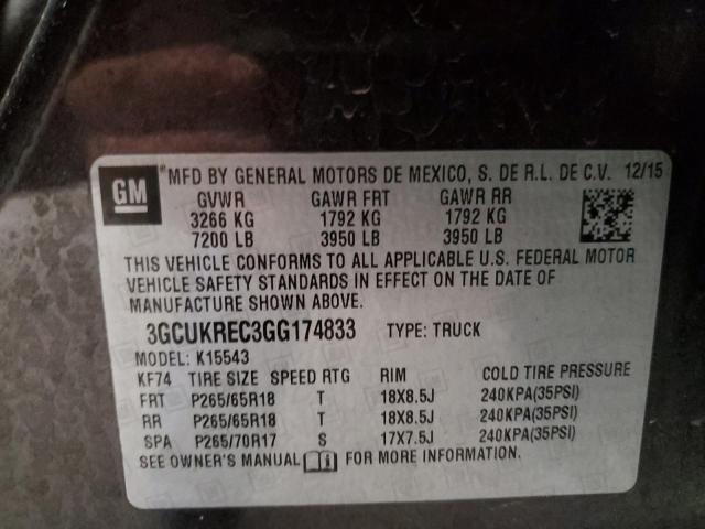 Photo 10 from auction – 2016 CHEVROLET SILVERADO with VIN 3GCUKREC3GG174833