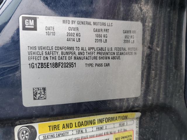 Photo 10 from auction – 2011 CHEVROLET MALIBU LS with VIN 1G1ZB5E18BF202951