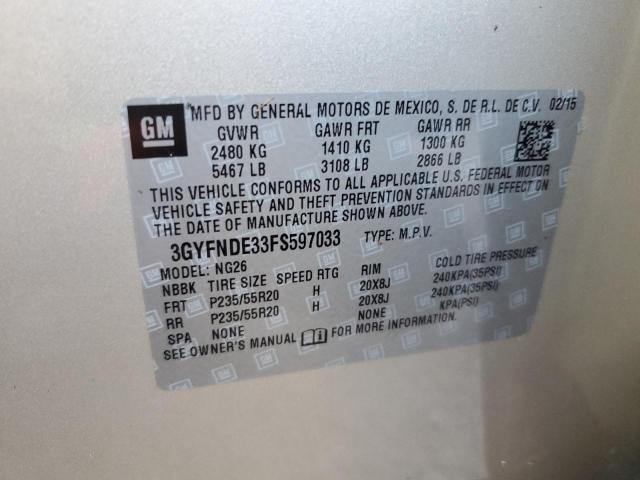 Photo 10 from auction – 2015 CADILLAC SRX PREMIU with VIN 3GYFNDE33FS597033