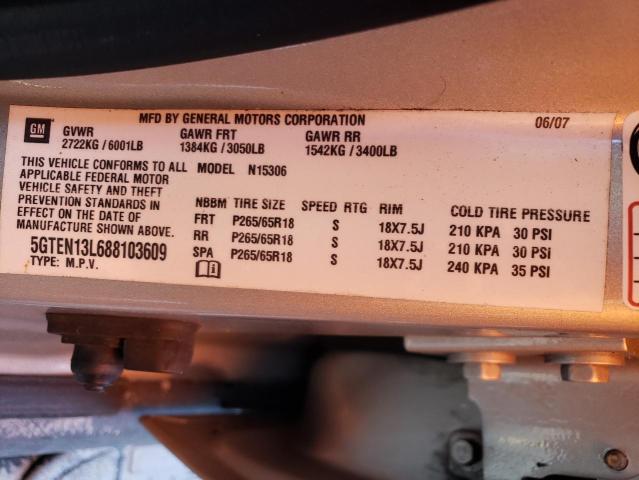 Photo 10 from auction – 2008 HUMMER H3 ALPHA with VIN 5GTEN13L688103609