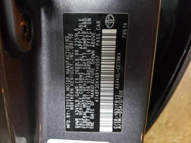Foto 10 de la subasta – 2011 TOYOTA CAMRY BASE con VIN 4T4BF3EK4BR140567