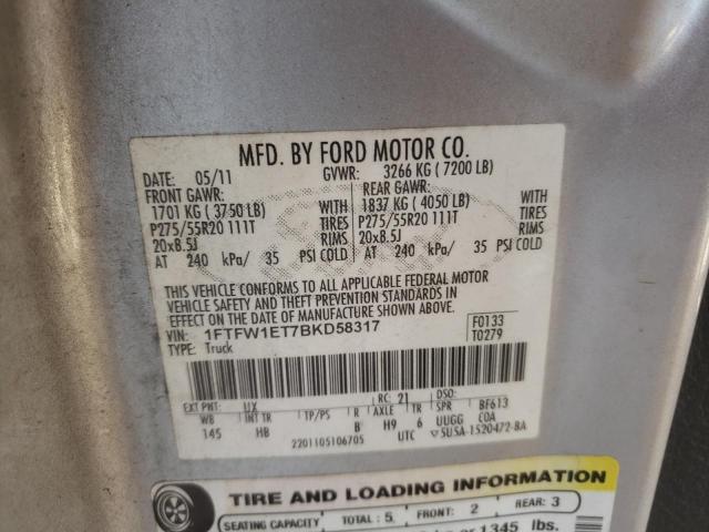 Photo 10 from auction – 2011 FORD F150 SUPER with VIN 1FTFW1ET7BKD58317