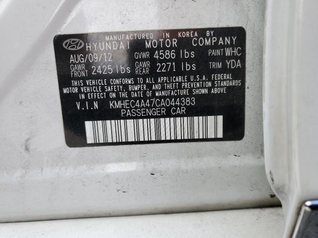 Photo 10 from auction – 2012 HYUNDAI SONATA HYB with VIN KMHEC4A47CA044383