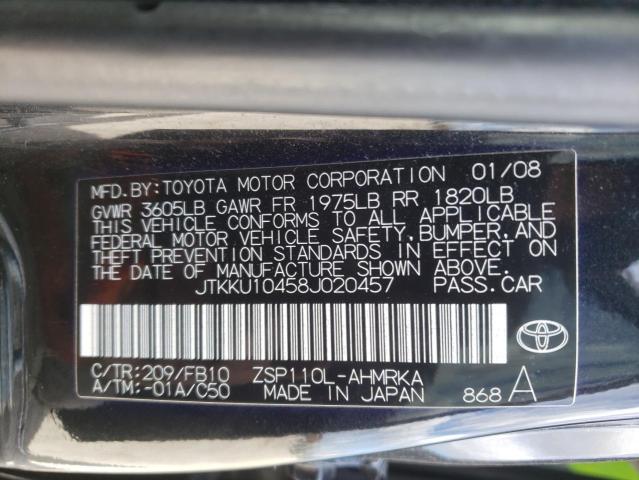 Photo 10 from auction – 2008 TOYOTA SCION XD with VIN JTKKU10458J020457