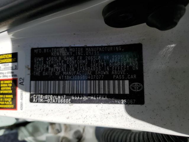 Photo 10 from auction – 2011 TOYOTA AVALON BAS with VIN 4T1BK3DB9BU407077