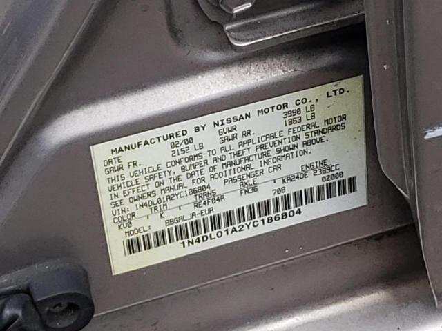 Photo 10 from auction – 2000 NISSAN ALTIMA XE with VIN 1N4DL01A2YC186804