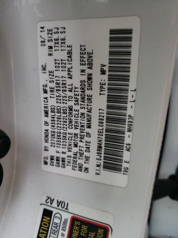 Photo 10 from auction – 2014 HONDA CR-V EXL with VIN 5J6RM4H70EL089217