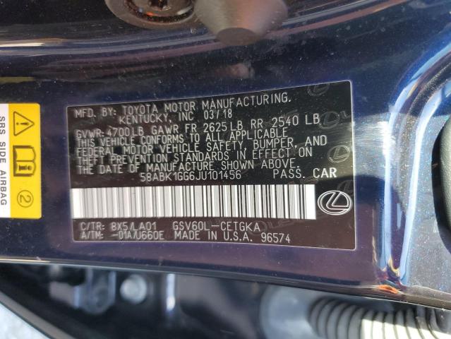 Photo 10 from auction – 2018 LEXUS ES 350 with VIN 58ABK1GG6JU101456