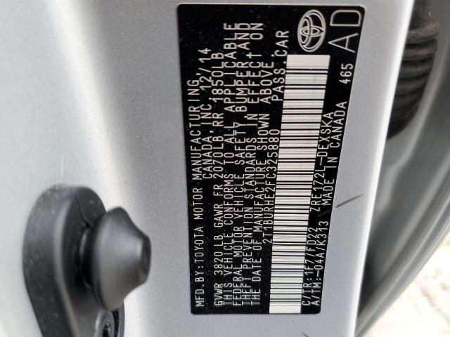 Photo 10 from auction – 2015 TOYOTA COROLLA L with VIN 2T1BURHE2FC325880
