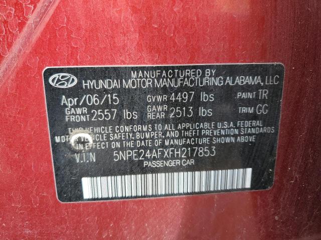 Photo 10 from auction – 2015 HYUNDAI SONATA SE with VIN 5NPE24AFXFH217853
