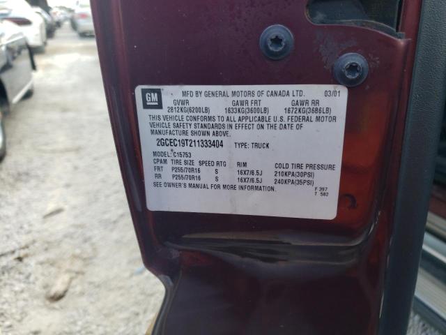 Photo 10 from auction – 2001 CHEVROLET SILVERADO with VIN 2GCEC19T211333404