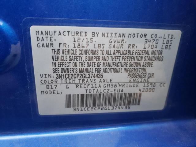 Photo 10 from auction – 2016 NISSAN VERSA NOTE with VIN 3N1CE2CP2GL374435