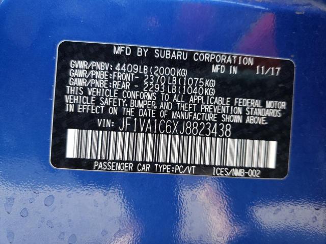 Photo 10 from auction – 2018 SUBARU WRX PREMIU with VIN JF1VA1C6XJ8823438
