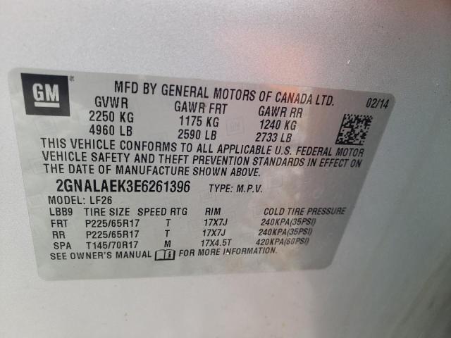 Photo 10 from auction – 2014 CHEVROLET EQUINOX LS with VIN 2GNALAEK3E6261396