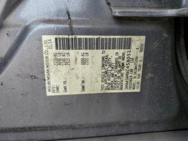 Photo 10 from auction – 2014 NISSAN MAXIMA S with VIN 1N4AA5AP6EC458051