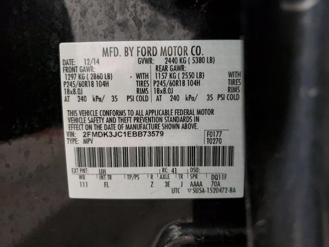 Photo 10 from auction – 2014 FORD EDGE SEL with VIN 2FMDK3JC1EBB73579