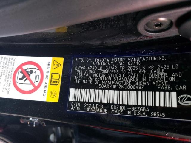 Photo 10 from auction – 2019 LEXUS ES 350 with VIN 58ABZ1B12KU006487