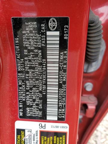 Photo 10 from auction – 2014 TOYOTA CAMRY L with VIN 4T1BF1FK8EU784428