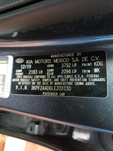 Photo 10 from auction – 2020 KIA FORTE FE with VIN 3KPF24AD6LE203130