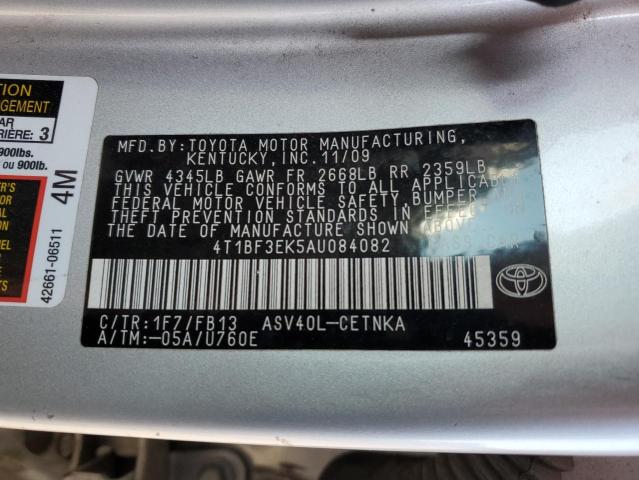 Photo 10 from auction – 2010 TOYOTA CAMRY BASE with VIN 4T1BF3EK5AU084082