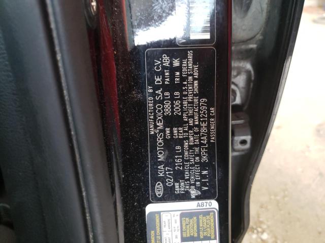 Zdjęcie 10 z aukcji – 2017 KIA FORTE LX z VIN 3KPFL4A78HE125979