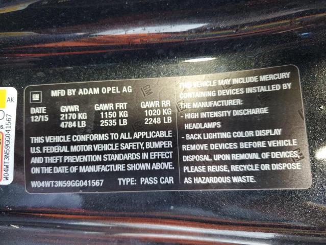 Photo 10 from auction – 2016 BUICK CASCADA PR with VIN W04WT3N59GG041567