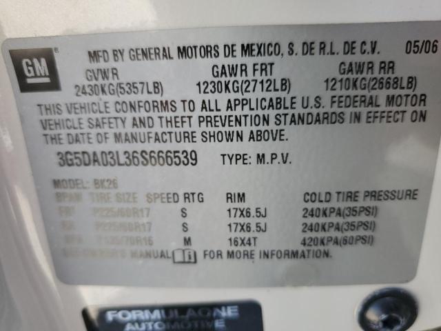 Photo 10 from auction – 2006 BUICK RENDEZVOUS with VIN 3G5DA03L36S666539