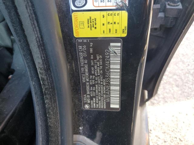 Photo 10 from auction – 2006 BMW 530 I with VIN WBANE73536CM42492