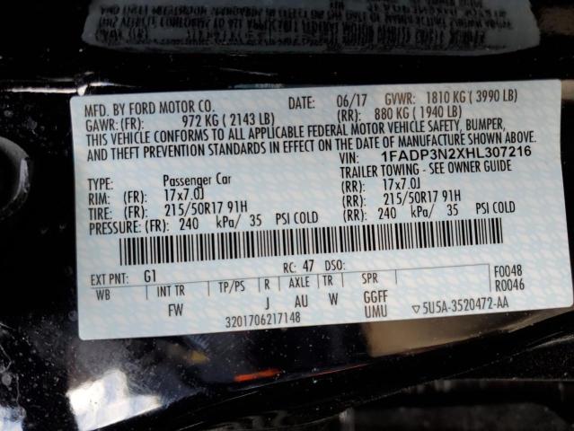 Photo 10 from auction – 2017 FORD FOCUS TITA with VIN 1FADP3N2XHL307216