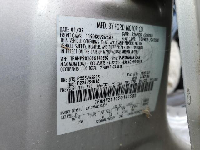 Photo 10 from auction – 2005 FORD FIVE HUNDR with VIN 1FAHP28105G141582