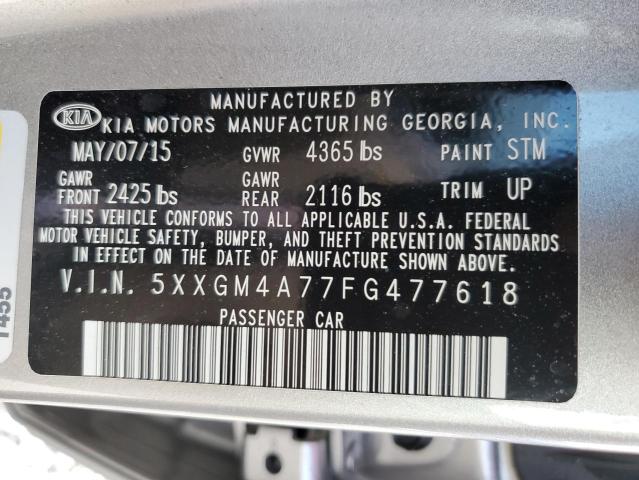 Photo 10 from auction – 2015 KIA OPTIMA LX with VIN 5XXGM4A77FG477618