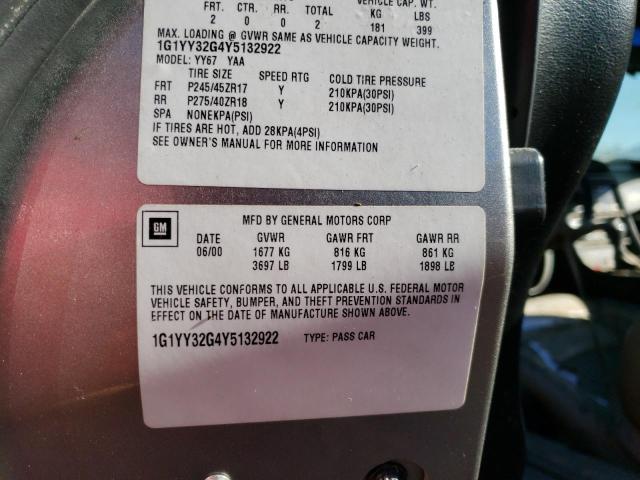 Photo 10 from auction – 2000 CHEVROLET CORVETTE with VIN 1G1YY32G4Y5132922