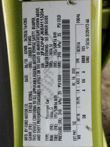 Photo 10 from auction – 2011 FORD FIESTA SES with VIN 3FADP4FJ6BM113204