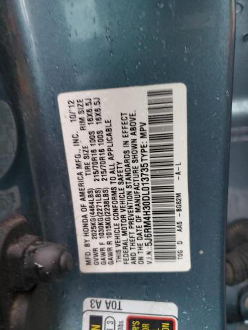 Photo 10 from auction – 2013 HONDA CR-V LX with VIN 5J6RM4H30DL013735