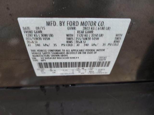 Photo 10 from auction – 2016 FORD EXPLORER L with VIN 1FM5K8F89GGB10831