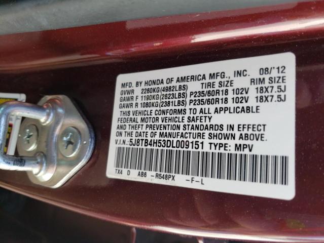 Photo 10 from auction – 2013 ACURA RDX TECHNO with VIN 5J8TB4H53DL009151
