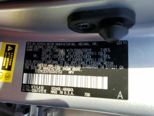 Photo 10 from auction – 2011 TOYOTA HIGHLANDER with VIN 5TDYK3EH7BS040153