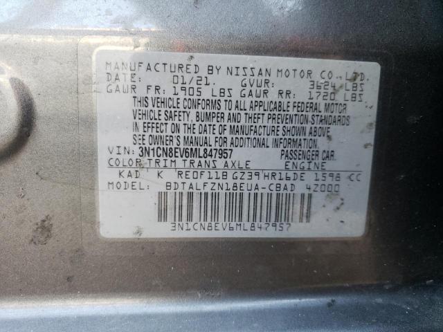 Photo 10 from auction – 2021 NISSAN VERSA SV with VIN 3N1CN8EV6ML847957