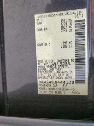 Photo 10 from auction – 2012 NISSAN ALTIMA BAS with VIN 1N4AL2AP8CN444128