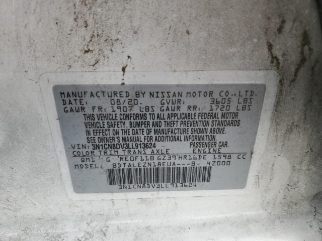 Photo 10 from auction – 2020 NISSAN VERSA S with VIN 3N1CN8DV3LL913624