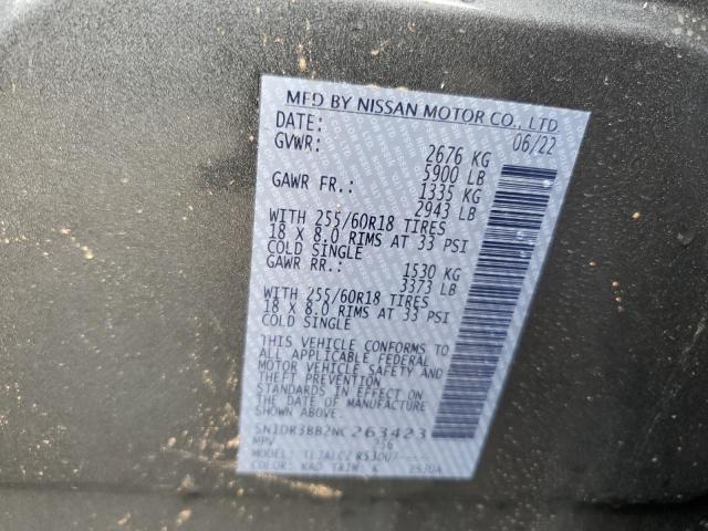 Zdjęcie 10 z aukcji – 2022 NISSAN PATHFINDER z VIN 5N1DR3BB2NC263423