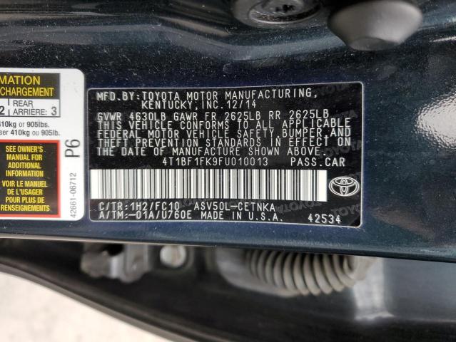 Photo 10 from auction – 2015 TOYOTA CAMRY LE with VIN 4T1BF1FK9FU010013