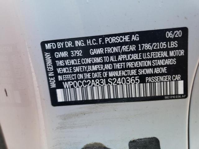 صورة رقم 10 من المزاد - 2020 PORSCHE BOXSTER SP مع VIN WP0CC2A83LS240365